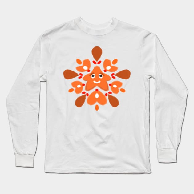 Starburst Orange Long Sleeve T-Shirt by PifflesPieces